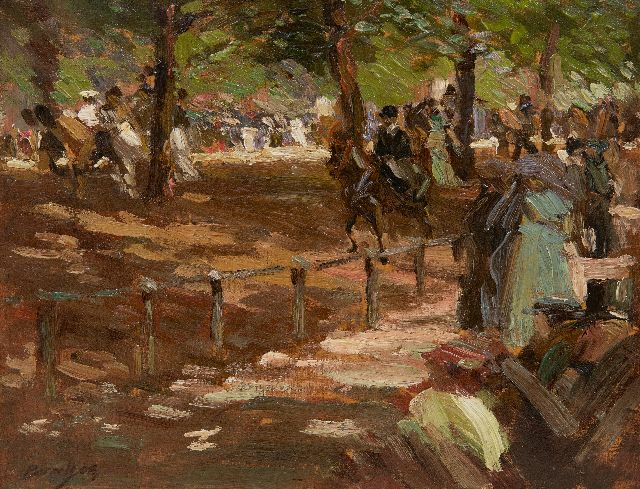 Walter Barnett | Rotten Row im Hyde Park, London, Öl auf Holz, 18,7 x 23,9 cm, Unterzeichnet u.l. und datiert '08