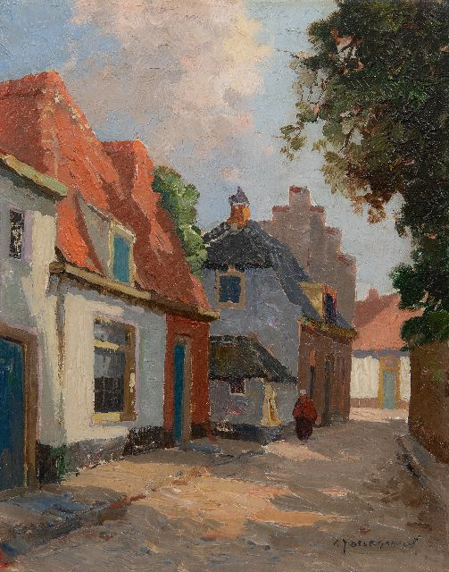 Gerard Delfgaauw | Gässchen in Hattem, Öl auf Leinwand, 30,3 x 24,3 cm, Unterzeichnet u.r. und ohne Rahmen