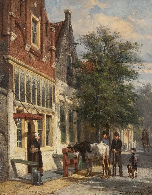 Cornelis Springer | Gasse in Monnickendam, Öl auf Holz, 25,1 x 19,8 cm, Unterzeichnet r.u. und datiert '80