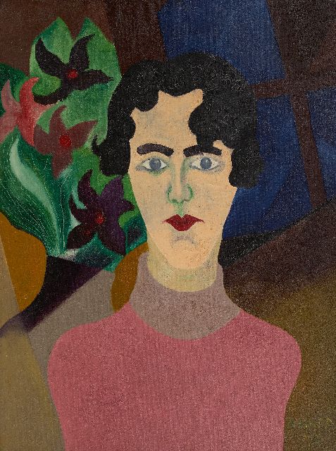 Charles Gaupp | Selbsporträt als Frau, Öl auf Leinwand, 80,1 x 60,5 cm, Unterzeichnet u.r. und datiert '39