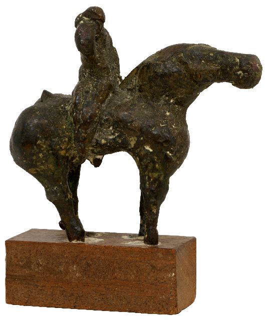 Spronken A.J.E.  | Reiter zu Pferd, Bronze 16,0 x 13,0 cm, Unterzeichnet auf der Unterseite und datiert 1963