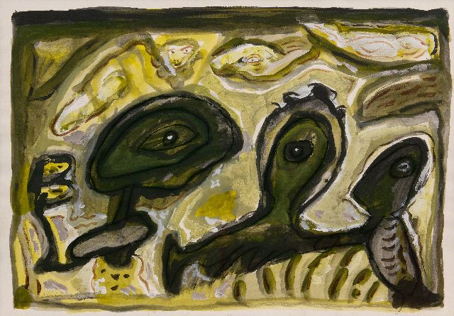 Lucebert | Ohne titel, Kreide und Gouache auf Papier, 70,0 x 99,9 cm, Unterzeichnet u.l. und datiert  '92.VII