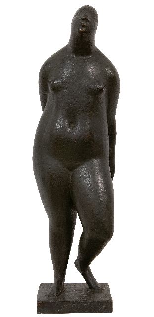 Joop Hekman | Stehender Akt, Bronze, 56,4 x 14,5 cm, Unterzeichnet auf der Basis mit Monogramm und datiert '56
