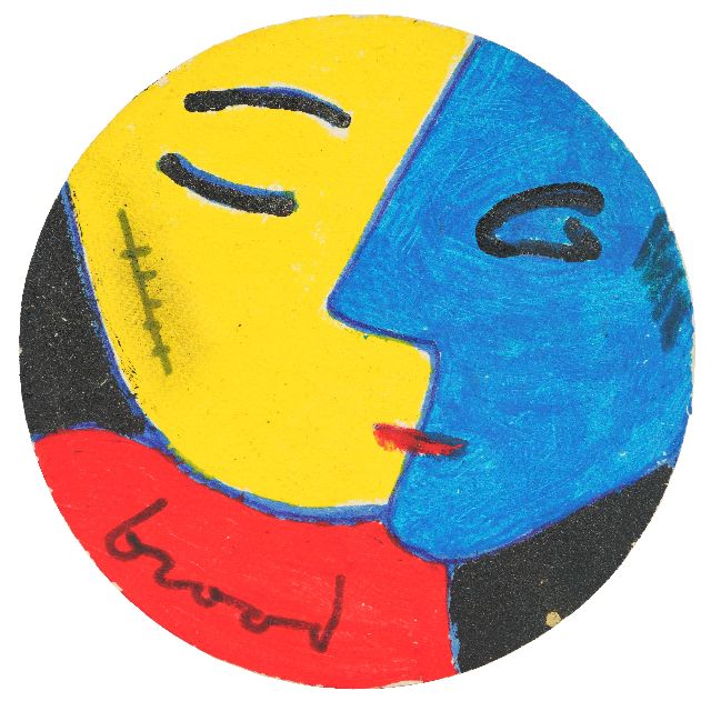 Herman Brood | Bierdeckel, acrylic on felt paper, Unterzeichnet u.l.