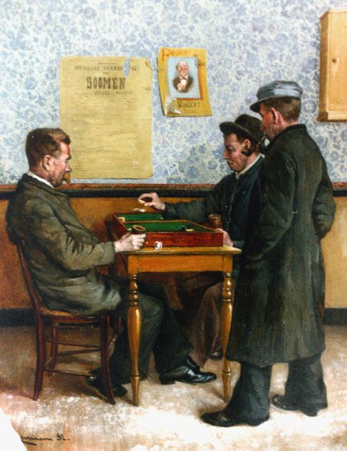 Jan Ludovicus Moerman | The game, Öl auf Holz, 27,0 x 21,3 cm, signed l.l. und dated '92