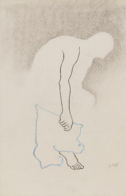 Moesman J.H.  | Onhe Titel, Holzkohle und Kreide auf Papier 56,0 x 37,6 cm, Unterzeichnet u.r. und datiert 1931