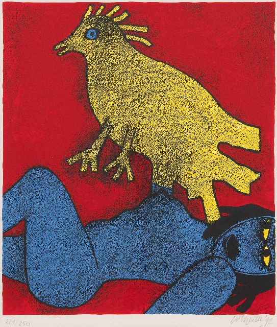 Corneille | Magic Africaine, Litho auf Papier, 54,4 x 45,7 cm, Unterzeichnet u.r. (in Bleistift) und datiert '92 (in Bleistift)