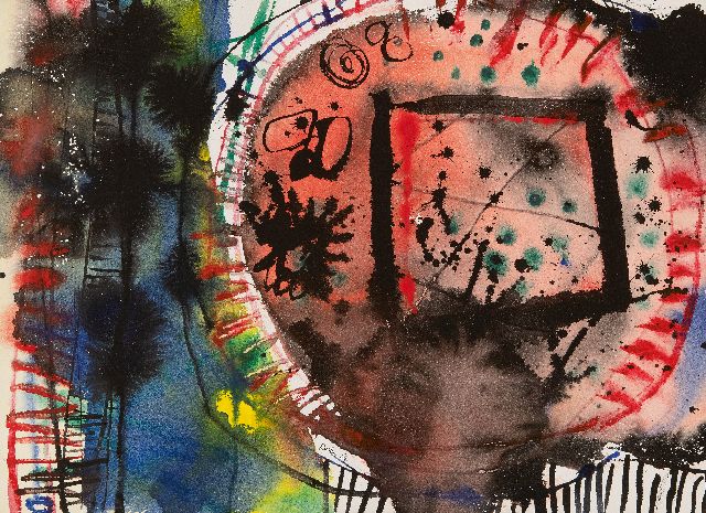 Rustin J.  | Ohne Titel, Tinte und Aquarell auf Papier 28,5 x 38,3 cm, Unterzeichnet m.u. und datiert '64