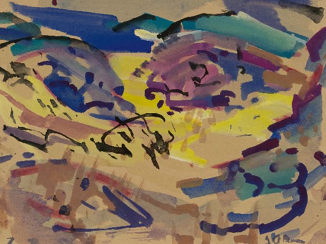 Jordens J.G.  | Landschaft  Schiermonnikoog, Aquarell auf Papier 23,0 x 30,8 cm, Unterzeichnet u.r. und datiert 7 9 57