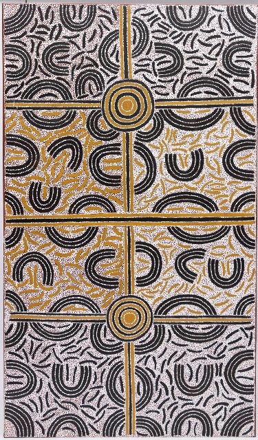 Mpetyane L.B.  | Ahakeye (Bush Plum) Dreaming, Acryl auf Leinwand 210,0 x 120,0 cm, apr 07