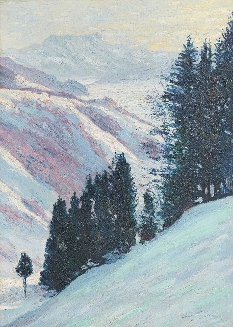 Dirk Filarski | Der Col de Sonloup im Schnee, Öl auf Leinwand, 92,8 x 65,4 cm, Unterzeichnet u.r. und datiert  '12
