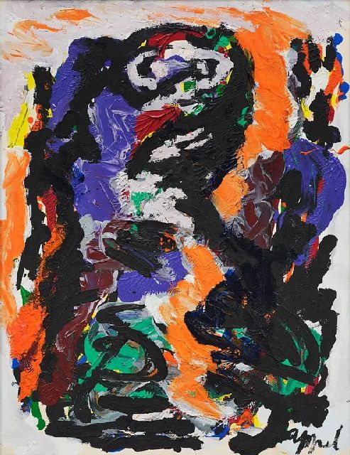 Karel Appel | x, Öl auf Papier auf Leinwand, 68,0 x 52,0 cm, Unterzeichnet u.r.