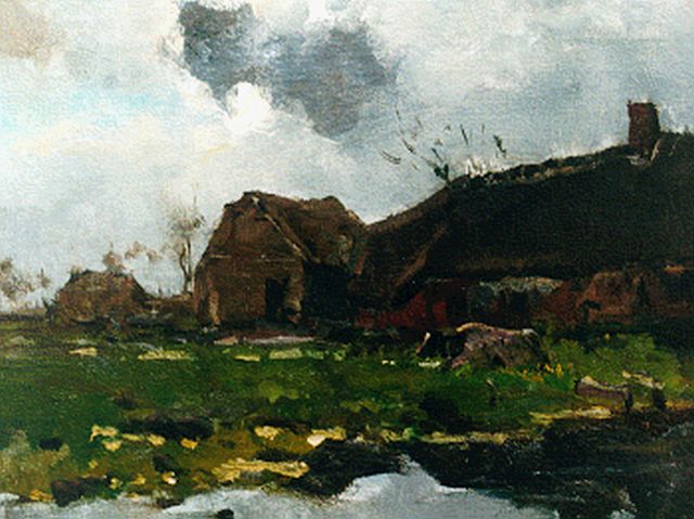 Verster van Wulverhorst (Floris Verster) F.H.  | A farmyard, Öl auf Leinwand 29,9 x 41,2 cm