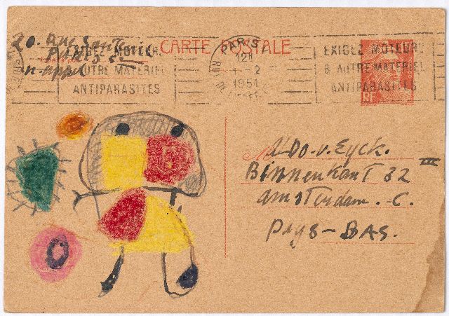 Karel Appel | x, Bleistift auf Papier, 10,2 x 14,8 cm