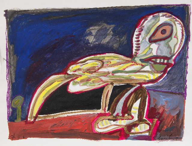 Lucebert | x, Gouache auf Papier, 50,0 x 65,0 cm