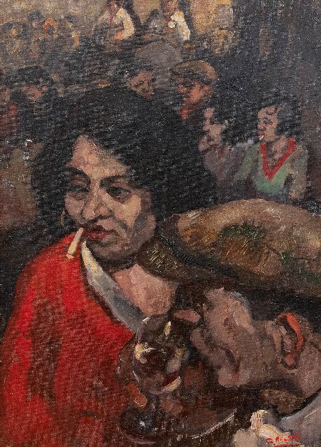 Cor Noltee | Tanzcafé, Öl auf Leinwand, 49,9 x 35,0 cm, Unterzeichnet r.u.