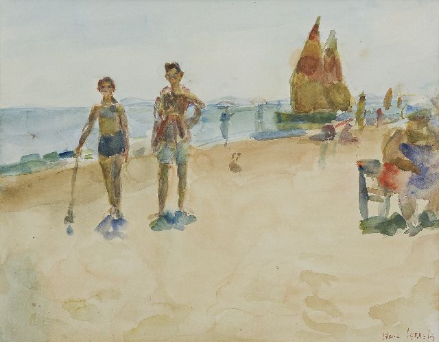 Isaac Israels | Strandansicht, Italien, Aquarell auf Papier, 38,5 x 48,9 cm, Unterzeichnet u.r.
