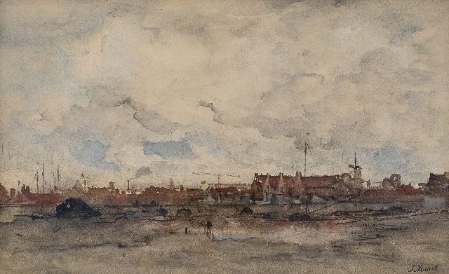 Jacob Maris | x, Aquarell auf Papier, 21,0 x 34,0 cm, gesigneerd r.o.