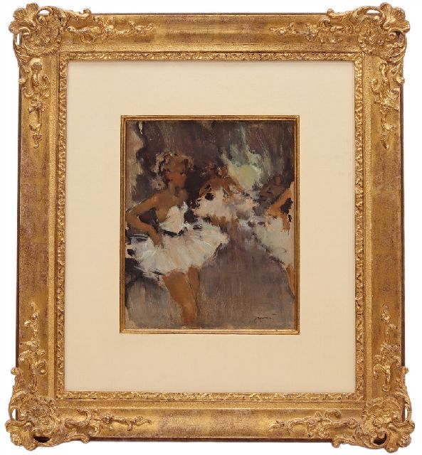 Pierre Grisot | Ballerinas, Öl auf Holzfaser, 26,9 x 22,0 cm, Unterzeichnet u.r.