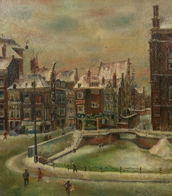 Meijers F.  | Das Rokin im Schnee, Amsterdam, Öl auf Leinwand 80,1 x 70,3 cm, Unterzeichnet u.r.