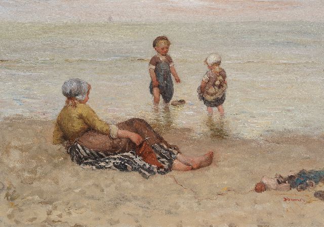 Bernard Blommers | Füßchen baden im Meer, Öl auf Leinwand, 48,0 x 67,5 cm, Unterzeichnet u.r.