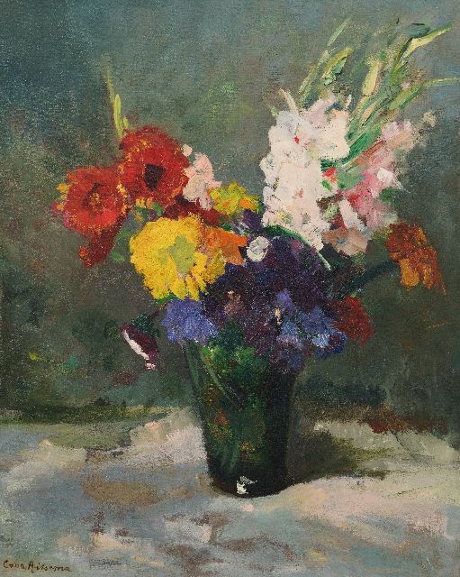 Ritsema J.J.  | Blumenstrauß, Öl auf Leinwand 60,5 x 49,5 cm, Unterzeichnet u.l.