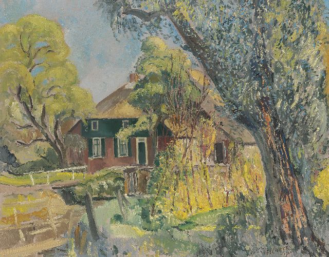Dirk Filarski | Farmhouse, Giethoorn, Öl auf Leinwand, 65,3 x 81,5 cm, Unterzeichnet u.R. und datiert 1943