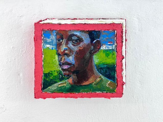 Carlos Blaaker | x, Öl auf Holz, 29,5 x 34,0 cm