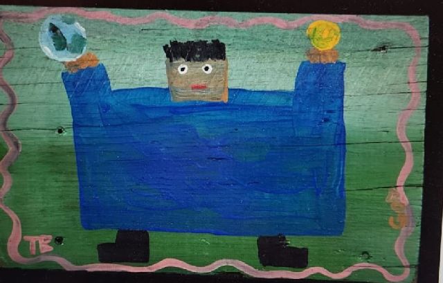 Tim Brown | God, Öl auf Holz, 39,0 x 24,0 cm, jaren '60  niet te koop