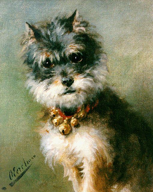 Otto Eerelman | A dog, Öl auf Leinwand Malereifaser, 35,5 x 29,0 cm, signed l.l.