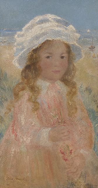 Maris S.W.  | Mädchen in den Dünen, Öl auf Leinwand 73,3 x 39,3 cm, Unterzeichnet u.l..