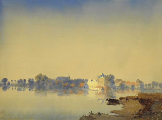 Jan Voerman sr. | A view of Hattem, Öl auf Holz, 38,3 x 51,5 cm, signed l.r. und painted ca. 1920
