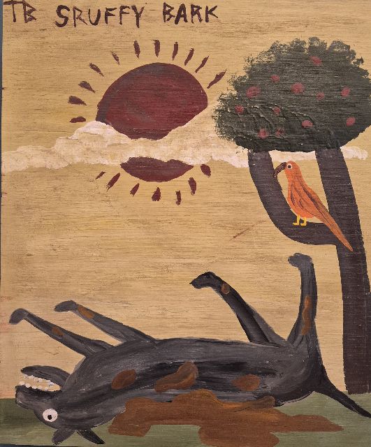 Tim Brown | Sruffy bark, Öl auf Holz, 40,9 x 34,0 cm, Unterzeichnet o.l. mit Initialen