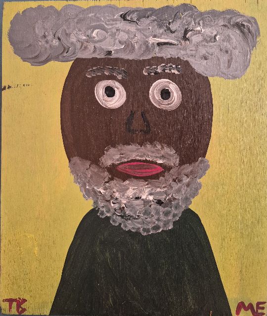 Tim Brown | Me, Öl auf Holz, 45,3 x 39,3 cm, Unterzeichnet u.l.