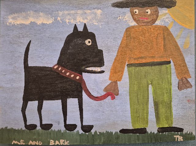 Tim Brown | Me and bark, Öl auf Holz, 34,3 x 45,5 cm, Unterzeichnet u.r.