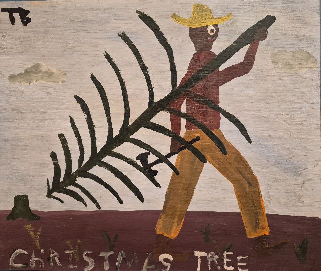 Tim Brown | Christmas tree, Öl auf Holz, 37,2 x 44,0 cm, Unterzeichnet o.l.