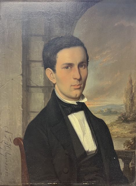 Heijligers A.F.  | Porträt eines Mannes, Öl auf Holz 28,8 x 21,9 cm, Unterzeichnet u.l. und datiert 1855