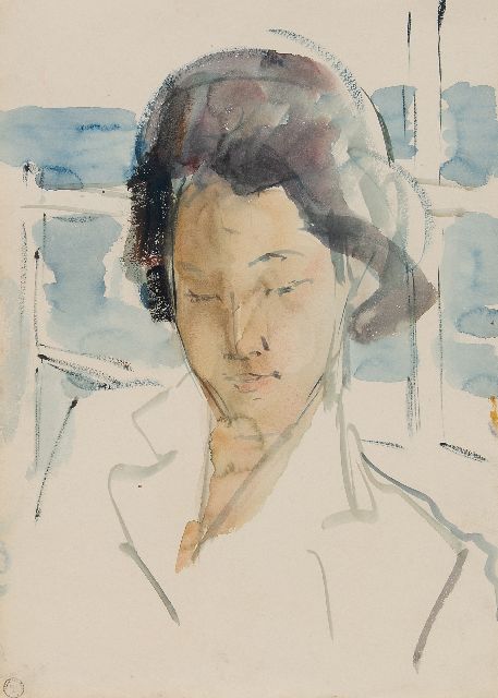 Isaac Israels | Auf dem Weg nach Indien, crayon and watercolour on paper, 35,5 x 25,5 cm, gesigneerd met atelierstempel l.o.