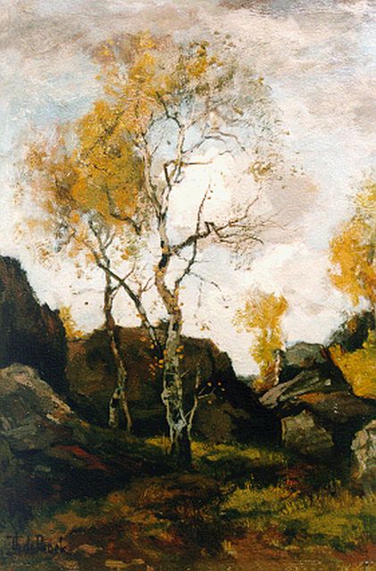 Bock T.E.A. de | Autumn, Barbizon, Öl auf Holz 41,5 x 30,5 cm, signed l.l.