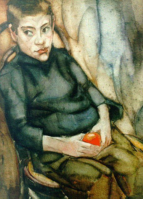 Harmen Meurs | A portrait of a boy, Aquarell auf Papier, 73,0 x 54,0 cm, signed l.l. und dated 1921
