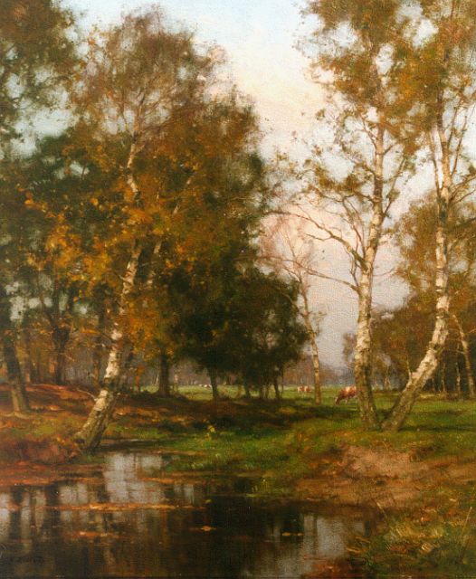 Jan Holtrup | Autumn landscape with the 'Wolfhezer beek', Öl auf Leinwand, 70,0 x 60,0 cm, signed l.l.
