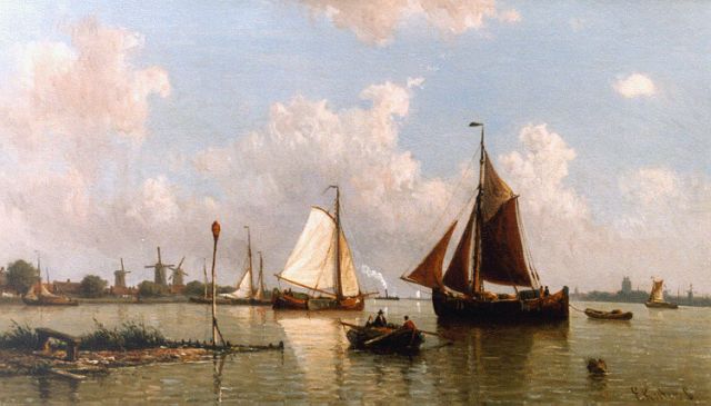 Everhardus Koster | A harbour view, Öl auf Leinwand, 48,7 x 83,7 cm, signed l.r.