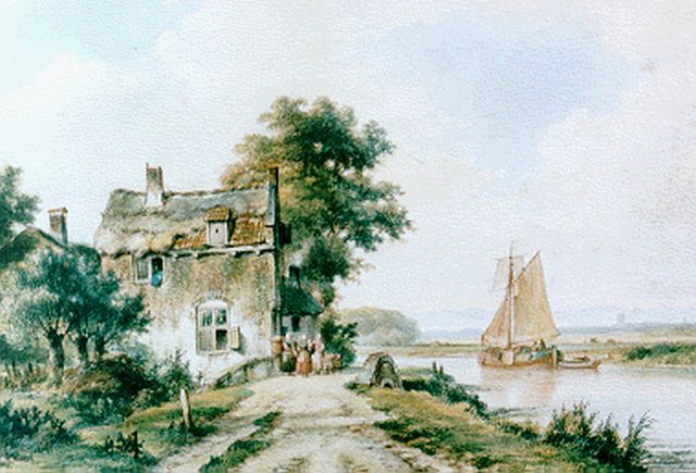 Lodewijk Johannes Kleijn | A river landscape in summer, Aquarell auf Papier, 35,3 x 51,7 cm, signed l.l.