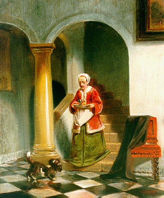 Johannes Anthonie Balthasar Stroebel | An elderly lady (attributed), Öl auf Holz, 24,6 x 21,7 cm