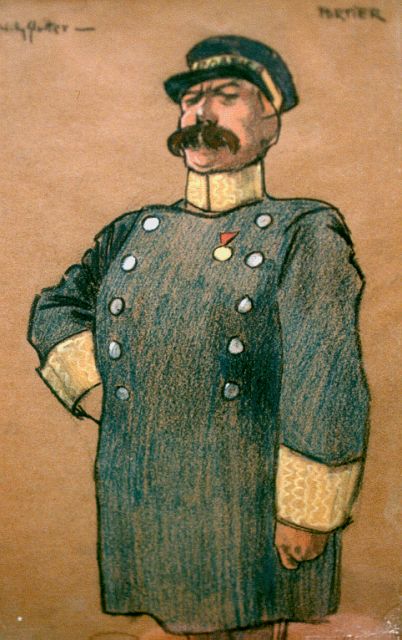 Sluiter J.W.  | Doorkeeper, Pastell auf Papier 25,0 x 16,0 cm, signed u.l.