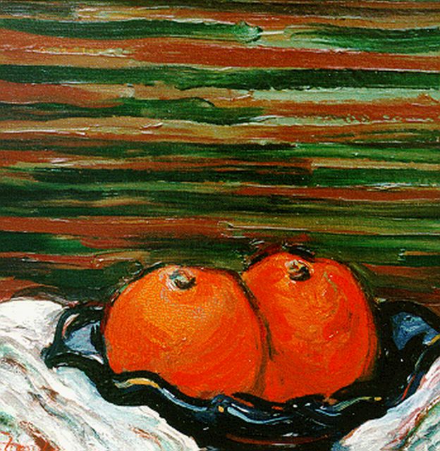 Mels J.W.A.A.M.  | Oranges, Öl auf Leinwand 25,5 x 25,5 cm, signed l.l. and on the reserve