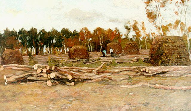 Nicolaas Bastert | Woodworkers, Öl auf Leinwand auf Holz, 35,5 x 58,0 cm, signed l.r.