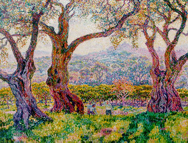 Theo van Rysselberghe | Oliviers à Cagnes, Öl auf Leinwand, 89,9 x 116,7 cm, signed l.l. with monogram und painted circa 1905