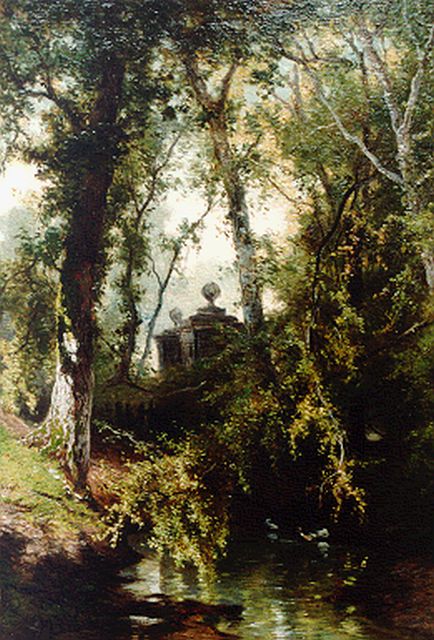 Johannes Warnardus Bilders | A view of the 'Vordense beek', Öl auf Holz, 41,3 x 29,0 cm, signed l.l.