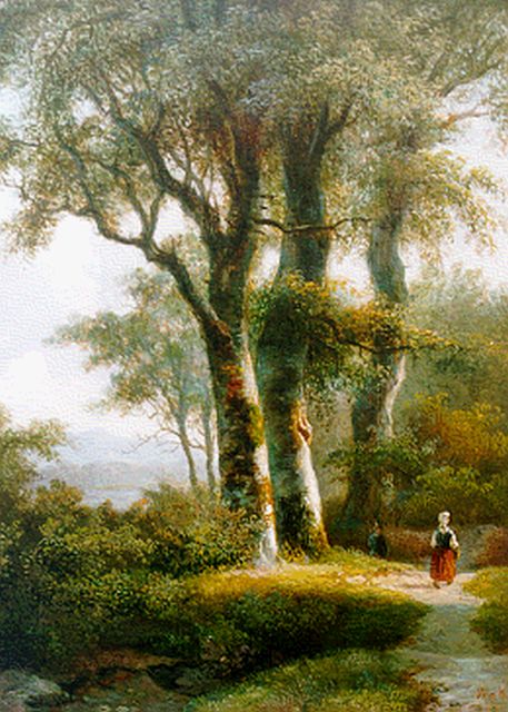 Willem de Klerk | A forest landscape, Öl auf Holz, 30,0 x 22,5 cm, signed l.r.